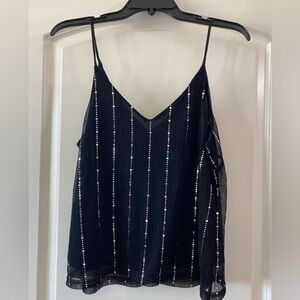 Sweet Rain Black Sparkle Blouse - Size Medium - GUC